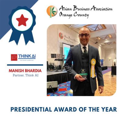 Manish Bhardia of Think AI Receives ABAOC Presidential Award