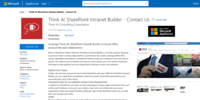 Think AI SharePoint now available on Microsoft App Source